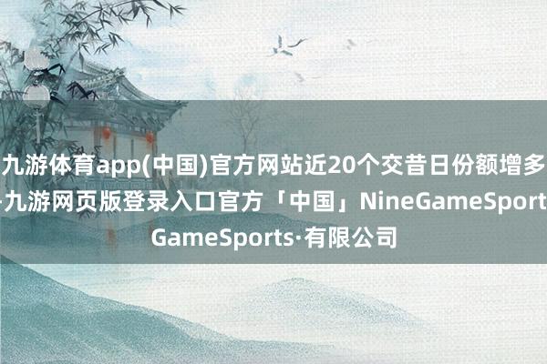 九游体育app(中国)官方网站近20个交昔日份额增多6200万份-九游网页版登录入口官方「中国」NineGameSports·有限公司